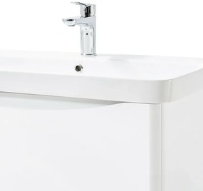 Mobile bagno sospeso 80 cm bianco lucido con specchio reversibile Zen