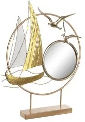 Statua Decorativa DKD Home Decor Specchio Dorato Metallo Mediterraneo (53 x 9 x 67 cm)