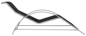 Lettini prendisole con tavolino 2 pz in alluminio nero