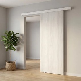 Porta scorrevole reversibile Marben in mdf olmo chiaro, L 93 x H 212 cm, con binario Meli