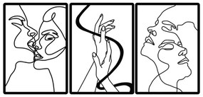 SET 3x Decorazione da muro 109x50 cm amore metallo