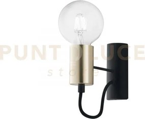 Applique a parete axon nera e oro 1 luce attacco e27 5x16x17cm