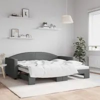 Divano Letto con Letto Estraibile Grigio Scuro 90x190cm Tessuto 3197199