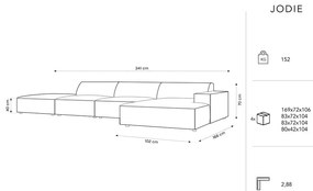 Divano angolare beige in tessuto bouclé (angolo destro) Jodie - Micadoni Home