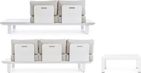 Salotto Angolare Da Esterno In Alluminio Con Cuscini E Tavolino Konnor Bianco Bizzotto