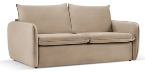 Divano letto in velluto beige 194 cm Vienna - Cosmopolitan Design