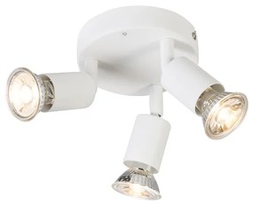 Faretto moderno bianco orientabile rotondo 3 luci - Jeany