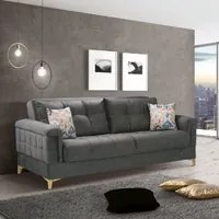 Divano letto contenitore Kemer colore grigio