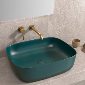 Lavabo D'Appoggio 49x39,5 Cm Karag Verde Opaco