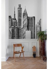 Fotomurale GRANDECOLIFE Grattacieli, bianco, nero 371X280 cm