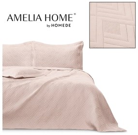 Copriletto rosa chiaro in microfibra con rivestimento trapuntato 220x240 cm Ophelia – Restilo