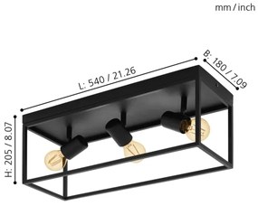 Eglo 98333 - Plafoniera SILENTINA 3xE27/40W/230V