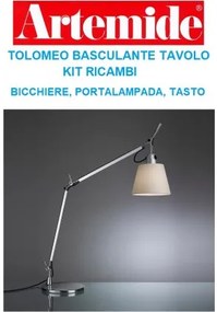 Artemide kit bicchiere, portalampada, tasto, tolomeo basculante tavolo