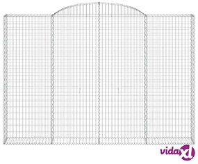 vidaXL Cesto Gabbione ad Arco 300x30x200/220 cm Ferro Zincato