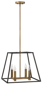 Lampadario Contemporaneo Fu Lighton Acciaio Bronzo Ottone 4 Luci E14