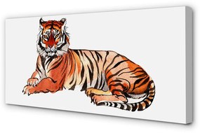 Quadro su tela Tigre dipinta 100x50 cm