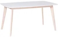 Tavolo da pranzo con gambe in legno bianco 150 x 90 cm in stile scandinavo rettangolare