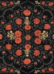 Mindthegap Carta da parati Hindu Bloom - Black