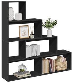 Libreria Divisorio 4 Ripiani Nera 143,5x29x143,5 Cm Truciolato /