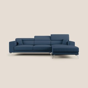 Blade Divano moderno angolare con poggiatesta reclinabili in tessuto impermeabile simil-cotone T13