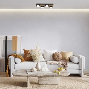 Plafoniera SEMA 4xGX53/15W/230V nero/marrone/quercia