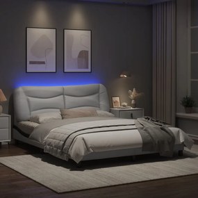 Giroletto con luce led bianco e nero 160x200 cm in similpelle