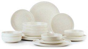 Set 16 pezzi tavola in porcellana grigio chiaro