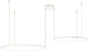 Lampada a sospensione a Led 160 cm SOEL 2 Luci in metallo verniciato BIANCO