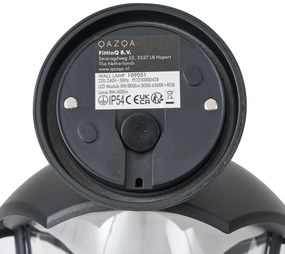 Applique da esterno smart nera con vetro trasparente con LED IP54 - Classica