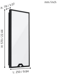 Eglo 99522 - Lampada LED da esterno con sensore CASAZZA LED/18,5W/230V IP44