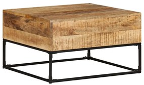 Tavolino Da Salotto 68x68x41 Cm İn Legno Di Mango Grezzo /