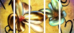 Quadri 5 pezzi – Fiori vintage interessanti