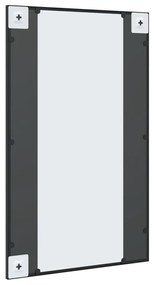 Specchio da Parete Nero 50x80 cm Rettangolare in Ferro