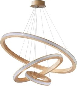 Brilagi - Lampadario LED a sospensione su cavo UMEA WOOD, 45W/230V, Ø 60 cm, in legno di Hevea