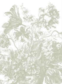 KEK Amsterdam Carta da parati panoramica Engraved Flowers Uyterlinde - Green 292 cm