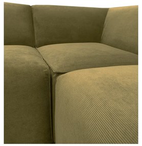 Divano angolare in velluto a coste verde (angolo sinistro) Sting - Scandic