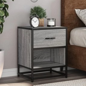 Comodino Grigio Sonoma 40x31x50 Cm İn Truciolato /