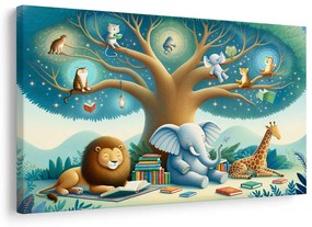 Quadro su tela – Lettura animale sotto l’albero