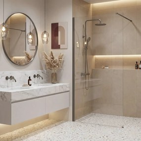 Parete doccia Rea Flexi Transparent / Titan 80