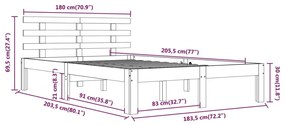 Giroletto Bianco in Legno Massello 180x200 cm Super King