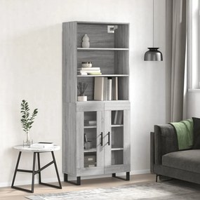 Credenza Grigio Sonoma 69,5x34x180 Cm İn Legno Multistrato /