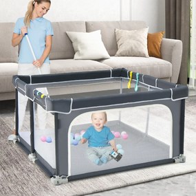 Costway Box per bambini pieghevole con pareti in rete traspirante, Recinto portatile con ventose antiscivolo