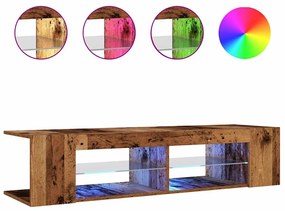 Mobile porta tv con led legno antico 135x39x30 cm truciolato