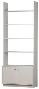 Libreria modulare in legno di pino grigio chiaro 80x200 cm Madu - WOOOD