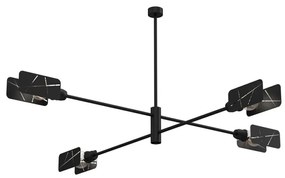 Lampadario a sospensione con supporto rigido ASTRA 4xE27/60W/230V nero