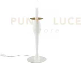 Lume armstrong bianco e oro 1 luce attacco e14 18x45cm in metallo