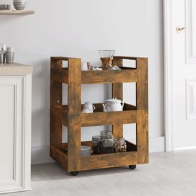 Carrello Da Cucina Rovere Fumo 60x45x80 Cm Legno Multistrato /