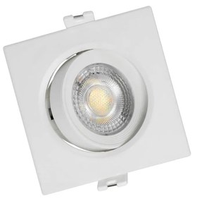 Faro Incasso Quadrato 7W CCT Ø70mm 38° Orient. Dimmerabile Colore Bianco Variabile CCT