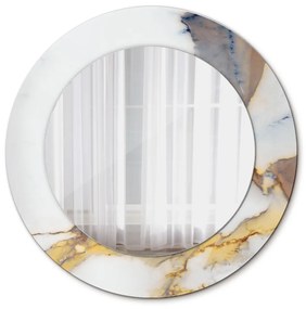 Specchio tondo con decoro Marmo bianco fi 50 cm