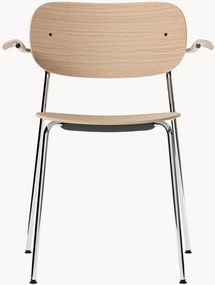 Sedia da pranzo in metallo e legno con braccioli Co